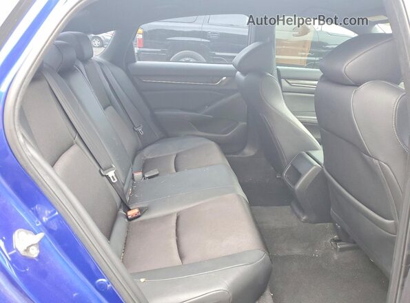 1HGCV1F34KA006467 2019 HONDA ACCORD Blue უკანა სავარძლების ხედი