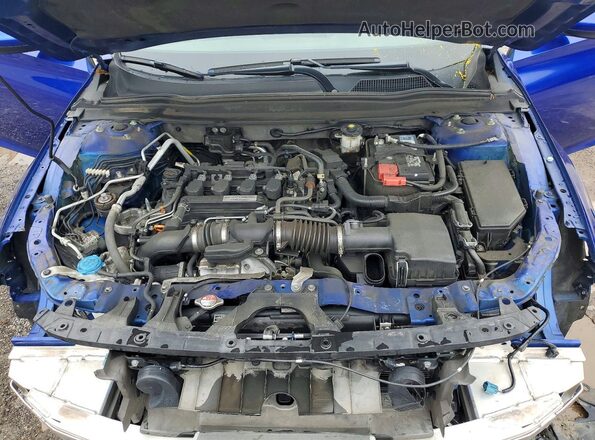 1HGCV1F34KA006467 2019 HONDA ACCORD Blue უკანა სალონის ხედი
