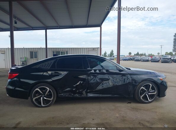 1HGCV1F34KA036357 2019 HONDA ACCORD Black უკანა სალონის ხედი