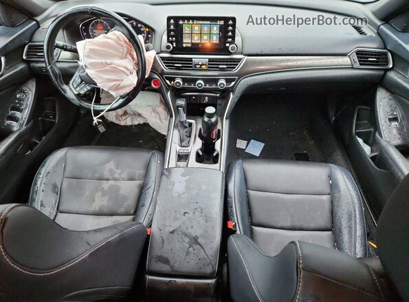 1HGCV1F34KA065924 2019 HONDA ACCORD Black წინა პანელის ხედი