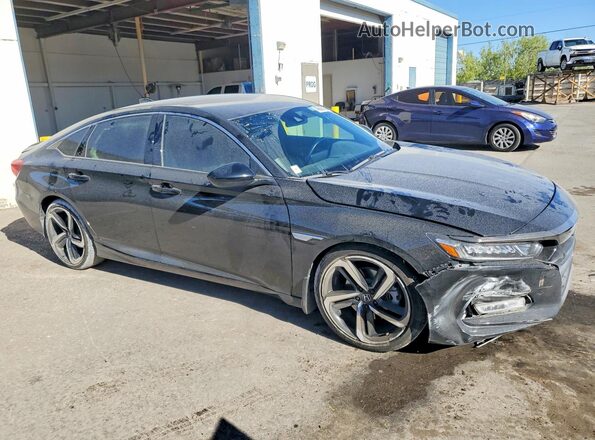 1HGCV1F34KA070671 2019 HONDA ACCORD Black Delantero derecho