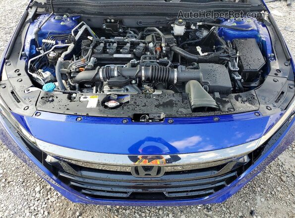 1HGCV1F34KA075630 2019 HONDA ACCORD Blue უკანა სალონის ხედი