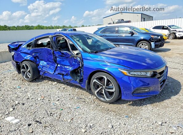 1HGCV1F34KA075630 2019 HONDA ACCORD Blue წინა მარჯვენა
