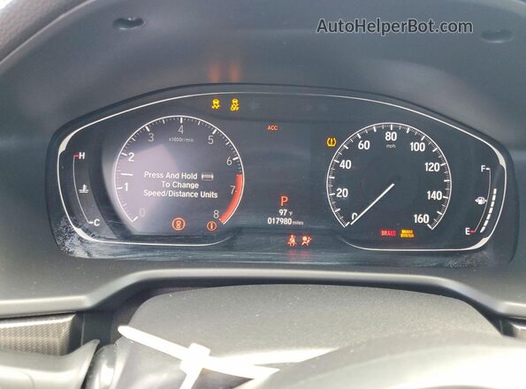 1HGCV1F34KA075630 2019 HONDA ACCORD Blue ხელსაწყოთა პანელის ხედი