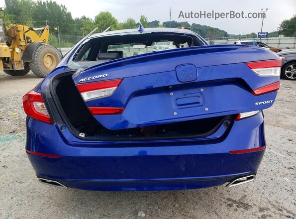 1HGCV1F34KA075630 2019 HONDA ACCORD Blue უკანა ხედი