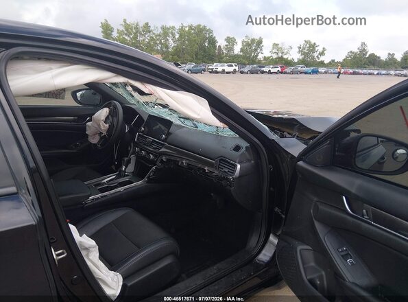 1HGCV1F34KA085378 2019 HONDA ACCORD Black Front interior view