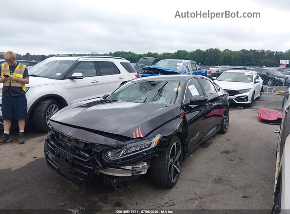 1HGCV1F34KA085378 2019 HONDA ACCORD Black Front left