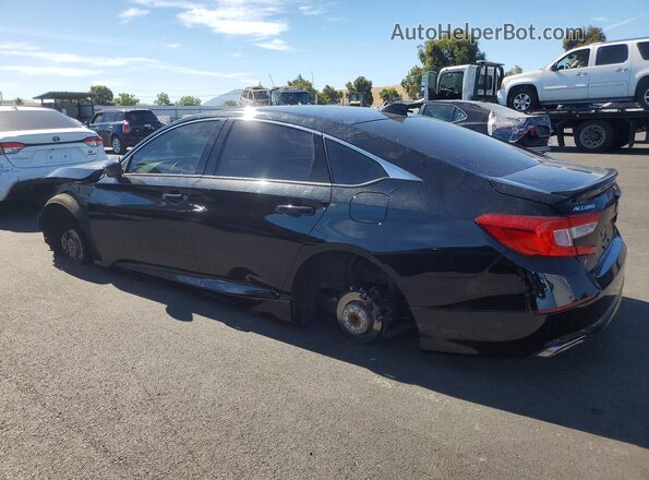 1HGCV1F34KA122249 2019 HONDA ACCORD Black Trasero izquierdo