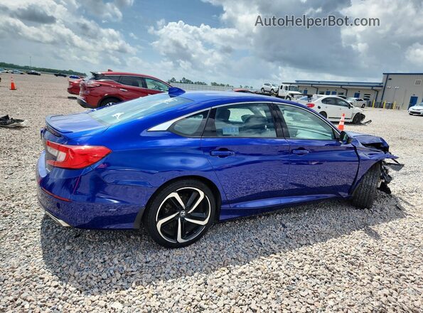 1HGCV1F34KA153744 2019 HONDA ACCORD Blue Задня права чверть