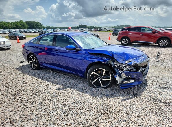 1HGCV1F34KA153744 2019 HONDA ACCORD Blue Передня права чверть