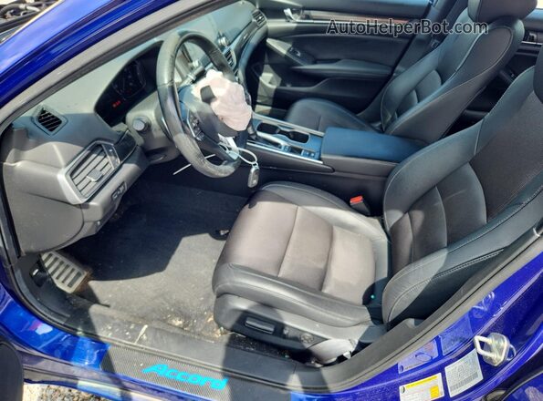 1HGCV1F34KA153744 2019 HONDA ACCORD Blue Вид салону спереду