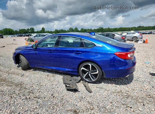 1HGCV1F34KA153744 2019 HONDA ACCORD Blue Задня ліва чверть