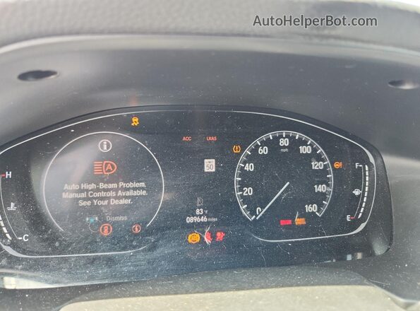 1HGCV1F34KA153744 2019 HONDA ACCORD Blue Вид щитка приладів