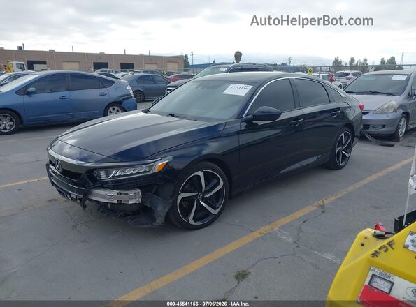 1HGCV1F34LA114069 2020 HONDA ACCORD Black Առջևի ձախ երեք քառորդ տեսարան