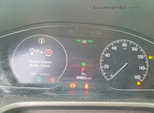 1HGCV1F34LA120891 2020 HONDA ACCORD Red Вид щитка приладів