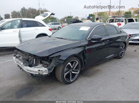 1HGCV1F34LA155723 2020 HONDA ACCORD Black წინა მარცხენა ხედი სამი მეოთხედიდან