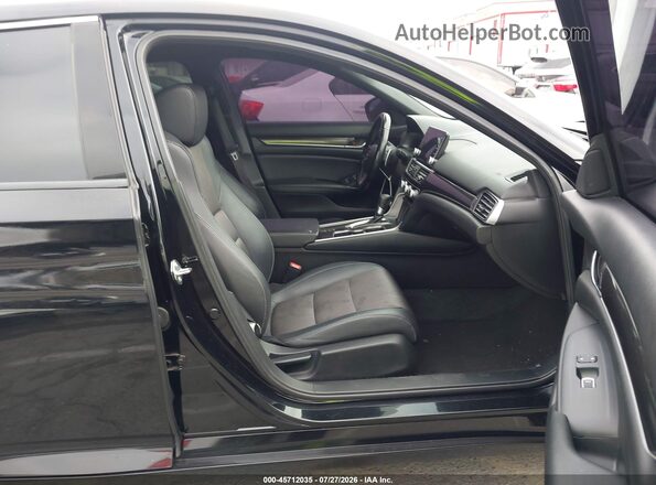 1HGCV1F34LA155723 2020 HONDA ACCORD Black წინა სალონის ხედი
