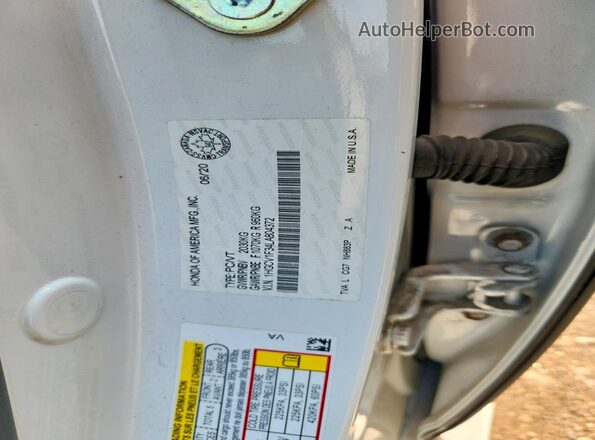 1HGCV1F34LA804372 2020 HONDA ACCORD Белый Вид подкапотного пространства