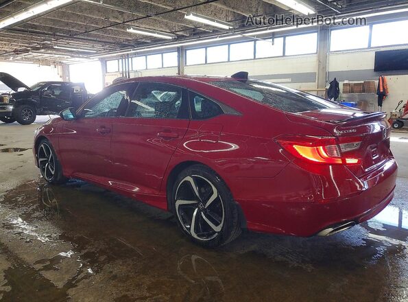 1HGCV1F34MA098909 2021 HONDA ACCORD Red Tył lewy