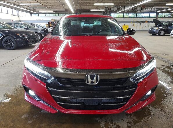 1HGCV1F34MA098909 2021 HONDA ACCORD Red Widok z przodu