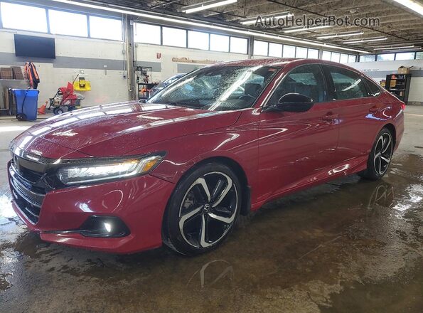 1HGCV1F34MA098909 2021 HONDA ACCORD Red 