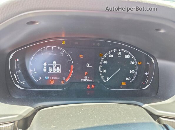 1HGCV1F34MA107883 2021 HONDA ACCORD Silver Instrument cluster view