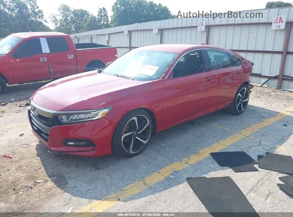 1HGCV1F35JA015385 2018 HONDA ACCORD Red Передня ліва чверть