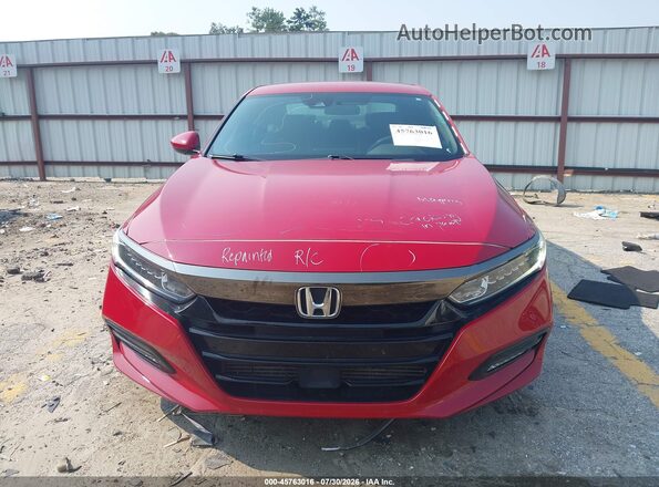 1HGCV1F35JA015385 2018 HONDA ACCORD Red Вид щитка приладів