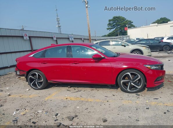 1HGCV1F35JA015385 2018 HONDA ACCORD Red Вид задньої частини салону