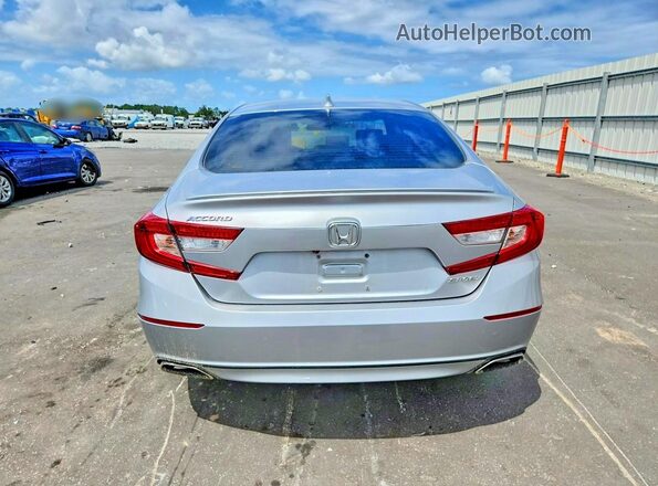 1HGCV1F35JA025303 2018 HONDA ACCORD Silver Rear view