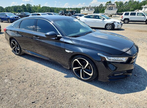 1HGCV1F35JA030064 2018 HONDA ACCORD Black Delantero derecho