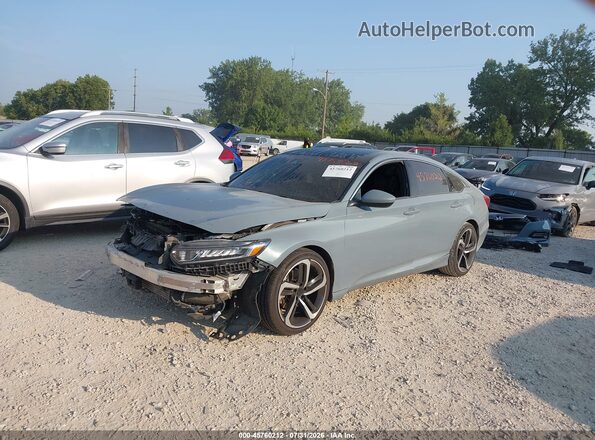 1HGCV1F35JA095271 2018 HONDA ACCORD Синий Передняя левая четверть