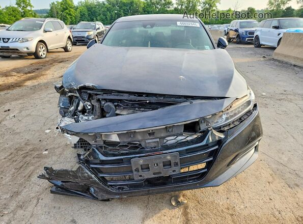1HGCV1F35JA136532 2018 HONDA ACCORD Black Widok z przodu