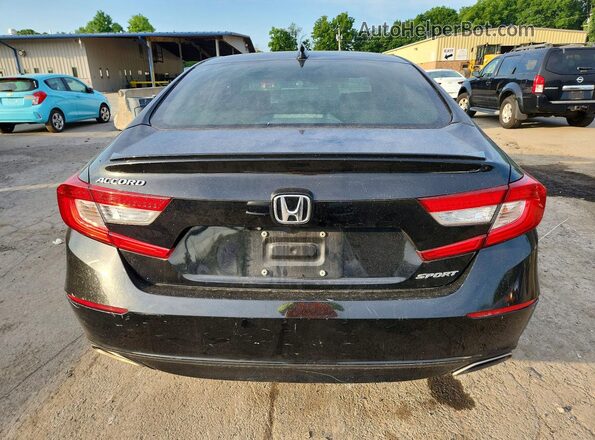 1HGCV1F35JA136532 2018 HONDA ACCORD Black Widok z tyłu
