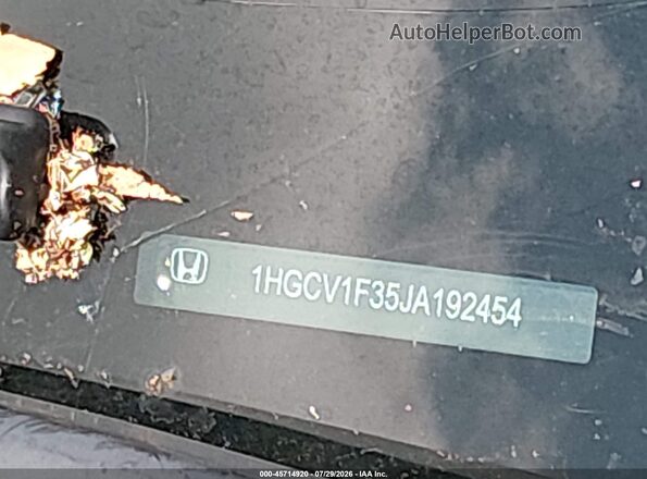 1HGCV1F35JA192454 2018 HONDA ACCORD Silver Вид щитка приладів