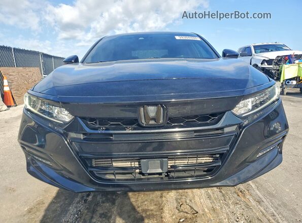 1HGCV1F35KA004498 2019 HONDA ACCORD Black Դիմացի տեսք