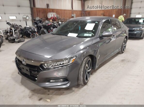 1HGCV1F35KA024637 2019 HONDA ACCORD Серый Передняя левая четверть