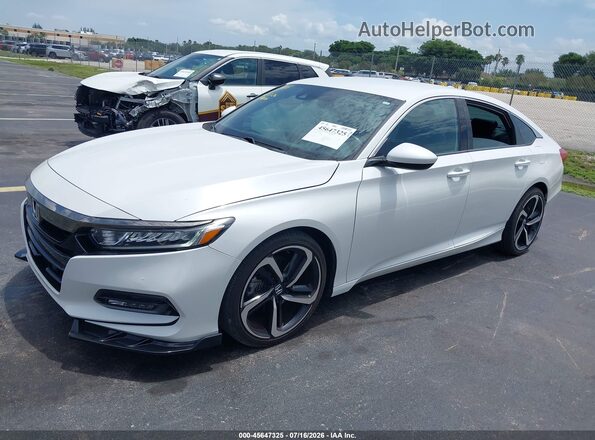 1HGCV1F35KA130134 2019 HONDA ACCORD White Vista tres cuartos delantera izquierda