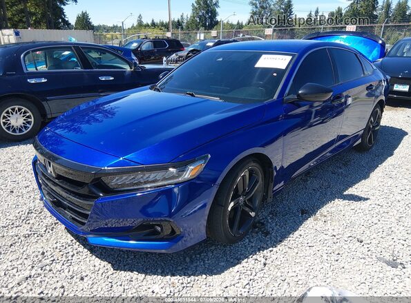 1HGCV1F35MA019506 2021 HONDA ACCORD Blue Vista tres cuartos delantera izquierda