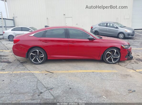 1HGCV1F35MA026231 2021 HONDA ACCORD Red Вид задньої частини салону