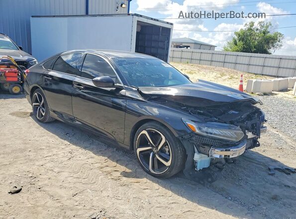 1HGCV1F35MA076840 2021 HONDA ACCORD Black Передня права чверть