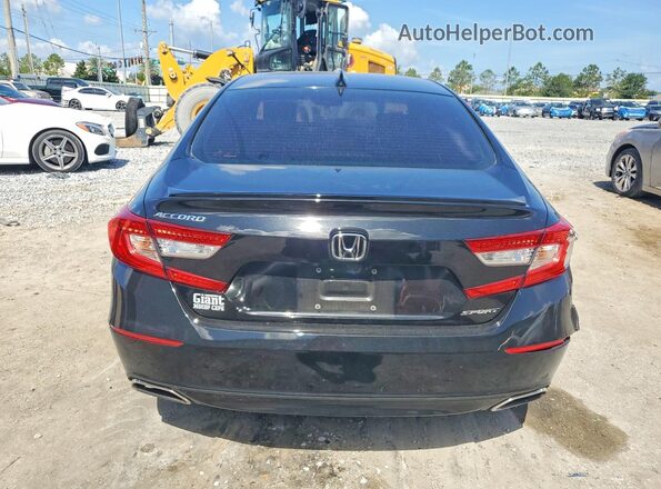 1HGCV1F35MA076840 2021 HONDA ACCORD Black Вид ззаду