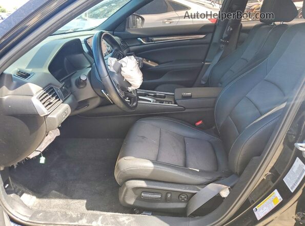 1HGCV1F35MA076840 2021 HONDA ACCORD Black Вид салону спереду