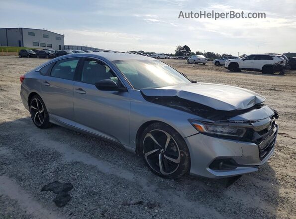 1HGCV1F35MA084811 2021 HONDA ACCORD Серебряный Передняя правая четверть