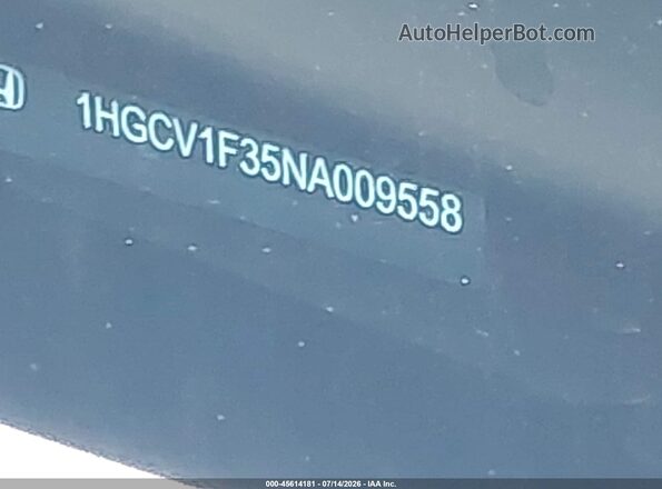 1HGCV1F35NA009558 2022 HONDA ACCORD White Вид підкапотного простору