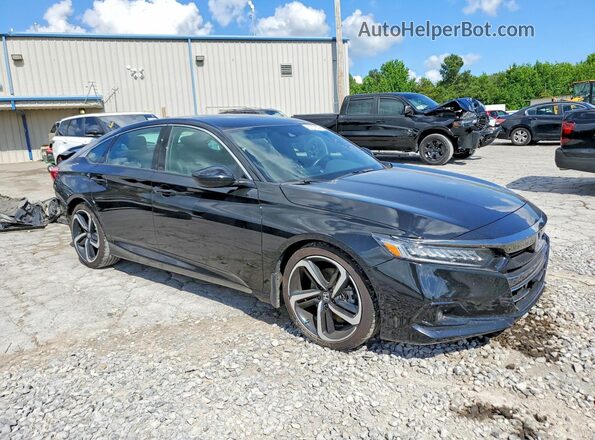 1HGCV1F35NA041118 2022 HONDA ACCORD Black Przód prawy