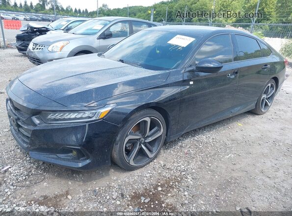 1HGCV1F35NA071767 2022 HONDA ACCORD Black წინა მარცხენა ხედი სამი მეოთხედიდან