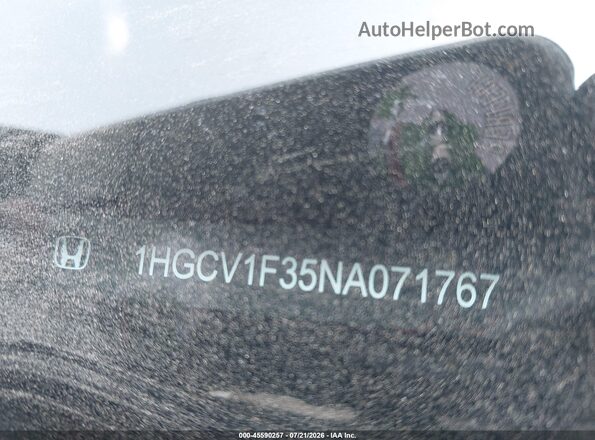 1HGCV1F35NA071767 2022 HONDA ACCORD Black ძრავის განყოფილების ხედი