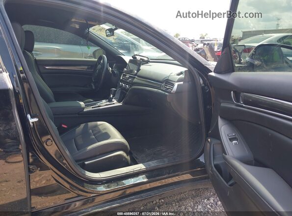 1HGCV1F35NA071767 2022 HONDA ACCORD Black წინა სალონის ხედი