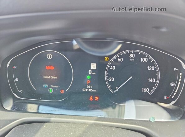 1HGCV1F35NA119431 2022 HONDA ACCORD White Instrument cluster view